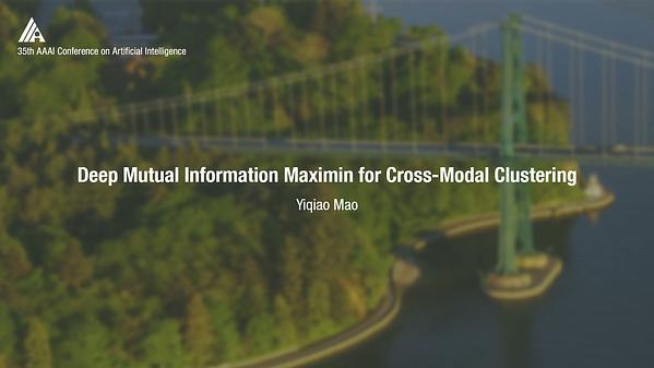 Deep Mutual Information Maximin for Cross-Modal Clustering