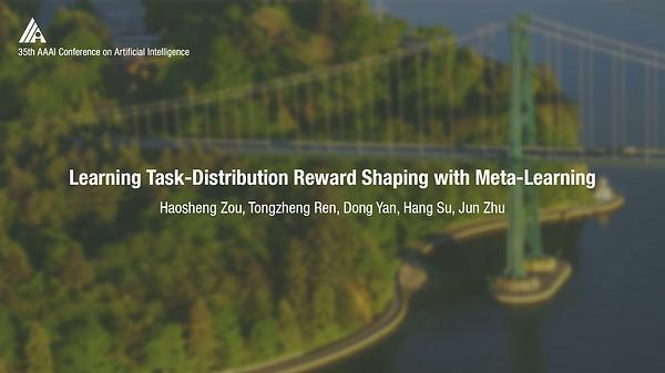 Learning Task-Distribution Reward Shaping with Meta-Learning