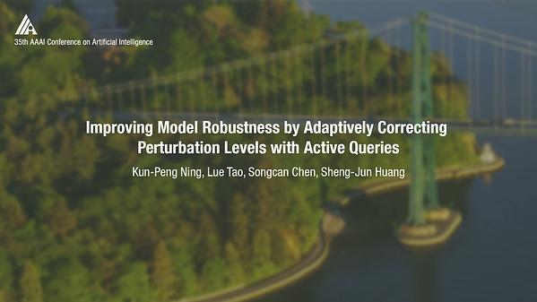 Improving Model Robustness by Adaptively Correcting Perturbation Levels with Active Queries