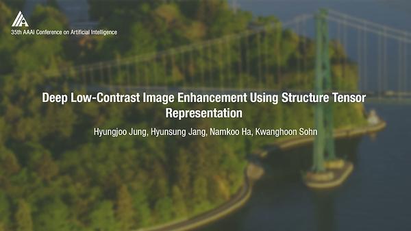 Deep Low-Contrast Image Enhancement Using Structure Tensor Representation