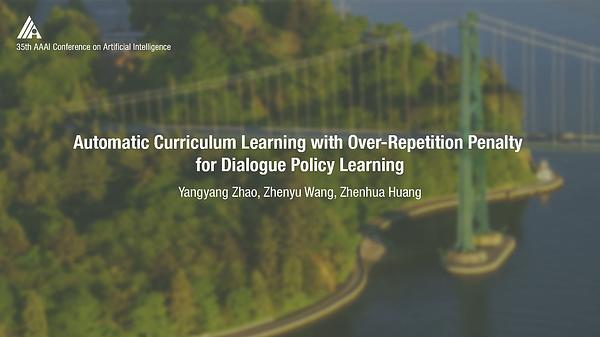 Automatic Curriculum Learning with Over-Repetition Penalty for Dialogue Policy Learning