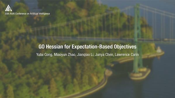 GO Hessian for Expectation-Based Objectives
