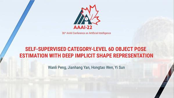 Self-Supervised Category-Level 6D Object Pose Estimation with Deep Implicit Shape Representation