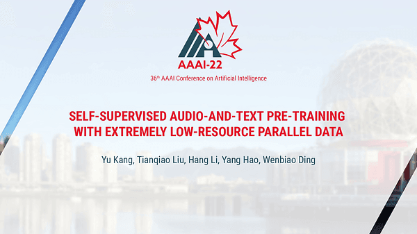 Self-Supervised Audio-and-Text Pre-Training with Extremely Low-Resource Parallel Data