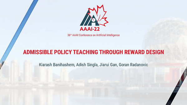 Admissible Policy Teaching through Reward Design