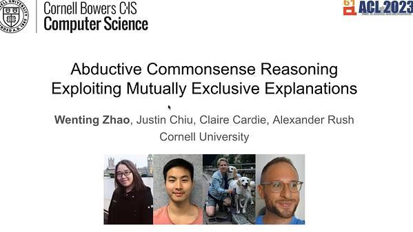 Abductive Commonsense Reasoning Exploiting Mutually Exclusive Explanations