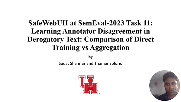 SafeWebUH at SemEval-2023 Task 11: Learning Annotator Disagreement in Derogatory Text: Comparison of Direct Training vs Aggregation