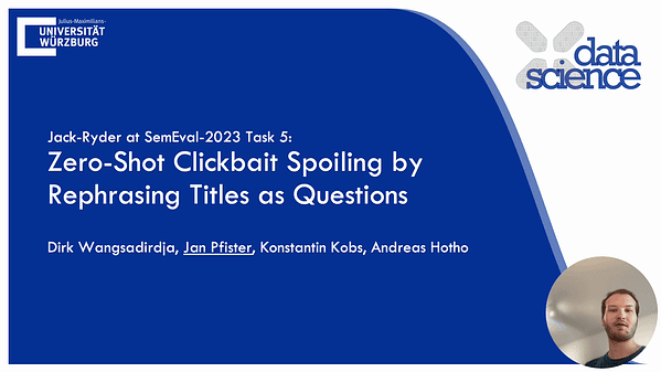 Jack-Ryder at SemEval-2023 Task 5: Zero-Shot Clickbait Spoiling by Rephrasing Titles as Questions