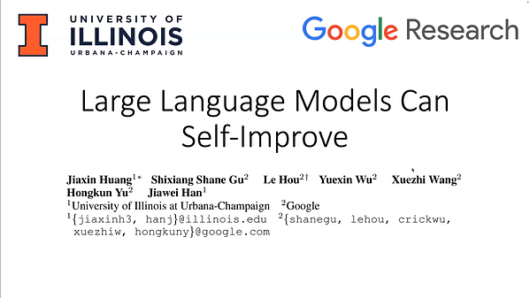 Large Language Models Can Self-Improve | VIDEO