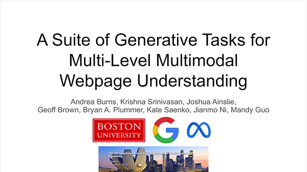 A Suite of Generative Tasks for Multi-Level Multimodal Webpage Understanding