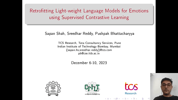 Retrofitting Light-weight Language Models for Emotions using Supervised Contrastive Learning | VIDEO