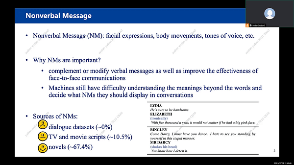 More Than Spoken Words: Nonverbal Message Extraction and Generation