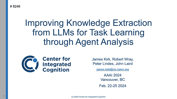 Improving Knowledge Extraction from LLMs for Task Learning through Agent Analysis | VIDEO
