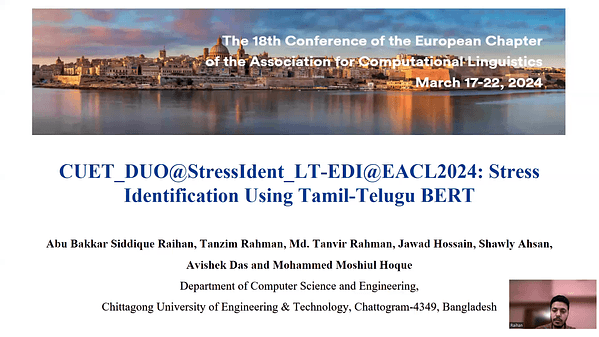 CUET_DUO@StressIdent_LT-EDI@EACL2024: Stress Identification Using Tamil-Telugu BERT