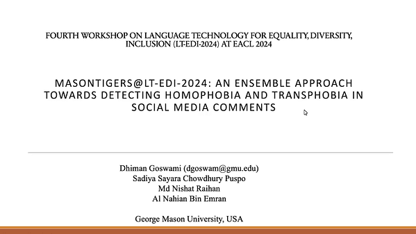 MasonTigers@LT-EDI-2024: An Ensemble Approach towards Detecting Homophobia and Transphobia in Social Media Comments