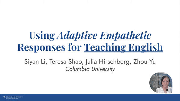 Using Adaptive Empathetic Responses for Teaching English