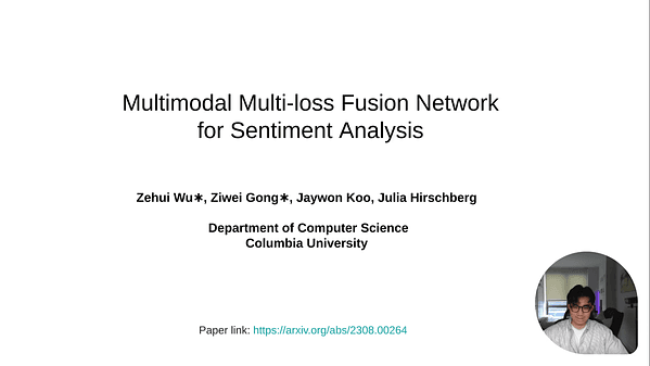 Multimodal Multi-loss Fusion Network for Sentiment Analysis